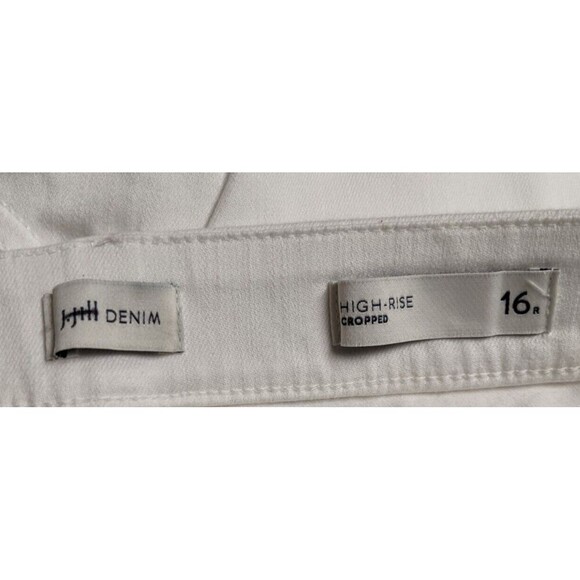 Wmn's J.JILL DENIM High Rise Cropped White Jeans Elastc Waist Size 16R - Picture 11 of 13